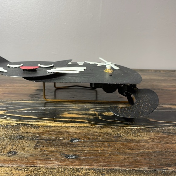 Unique and adorable metal cat clock artisan hand crafted with moving tail! - Picture 10 of 17